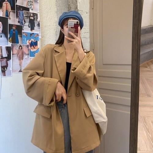 The new spring 2021 han edition of leisure loose British wind blown thin small street ms blazer jacket