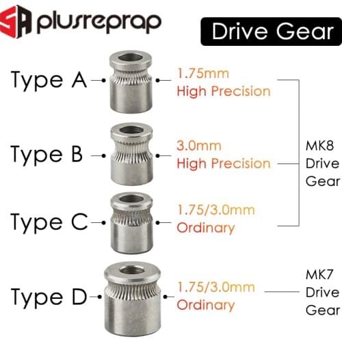 1PC MK8 MK7 Drive Gear for 1.75mm 3mm Filament 3D Printer Reprap Extruder Pulley 5mm Shaft
