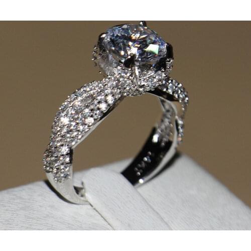 Size 5-11 Victoria wieck Luxury jewelry 132pcs Full AAA CZ Luxury Jewelry white gold filled Simulated stones Wedding Women Ring