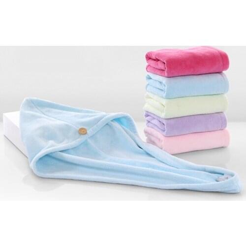 Quick Hair Drying Bath Spa Wrap Towel Hat Cap For Bath Bathroom Solid Color Bathroom Accessories Dry Hair Cap