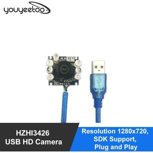 HZHI3426 USB HD Camera - Resolution 1280x720, SDK Support, Plug and Play
