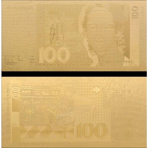 VNFURU Deutsche Mark Gold Banknotes 24K Gold Banknote Creative100 Currency BillNote Art Low Price Gold Foil Banknote For Souveni