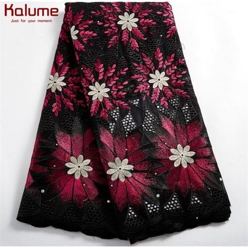 Kalume High Quality African Lace Fabric 2021 Design Swiss African Cotton Lace Fabric Swiss Voile Lace Fabric Diy Dress F2472