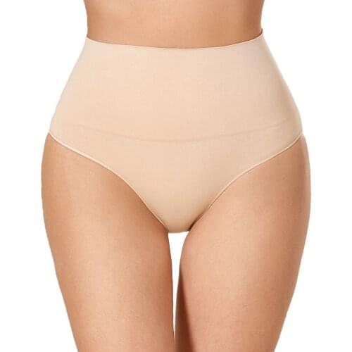 Womens Smooth High-Waist Tummy Control Panties Seamless Plus Size Shapewear Lightweight