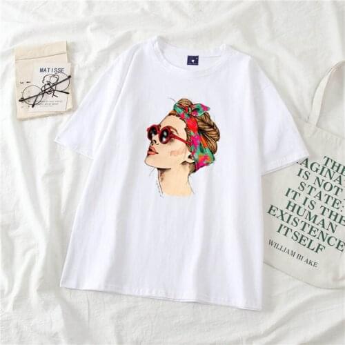 Womens Cotton T-Shirt2019 Fashion Cool Print Female T-shirt White Cotton Women Tshirts Summer Casual Harajuku T Shirt Femme Top