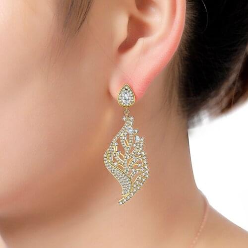 Zhijia top brand luxury crystal women stud earrings rhinestone party earrings dress jewelry accessories gifts