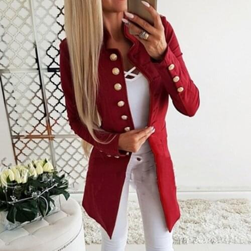 Women Casual Single Breasted Pocket Women Long Jackets Elegant Long Sleeve Blazer Outerwear 2021 New Autumn Winter Suit Blazer