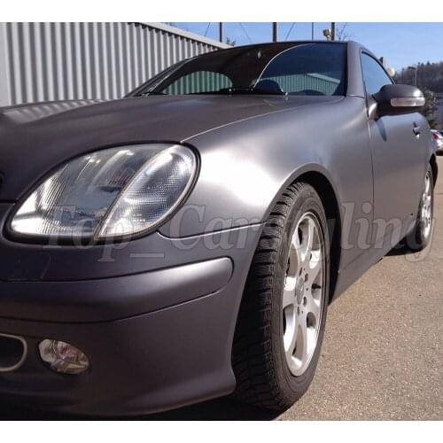 1.52x10m/roll Matte gunmetal grey vinyl wrap air bubble free gray matte film for car wrapping