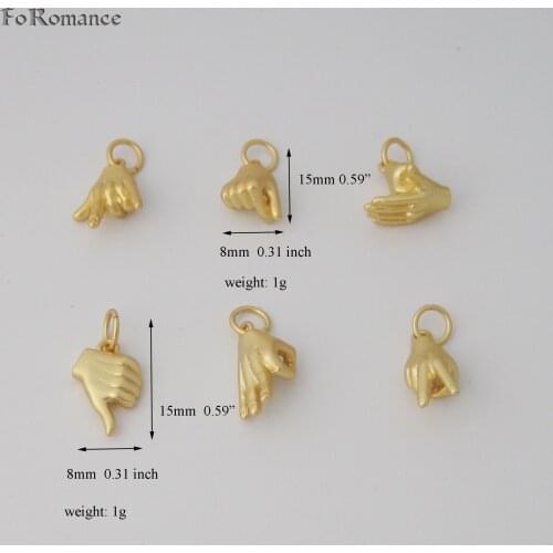 18" TWIST WATER WAVE CHAIN NECKLACE & HAND GESTURE IN HEART VICTORY THUMB UP I LOVE YOU OKAY GESTURES SHAPE PLAIN PENDANT