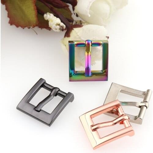 20pcs Metal Square Belt Buckles 14mm Rainbow Rose gold Silver Gun black For Shoes Bag Clothes Accessory Gift Sewing scrapbooking