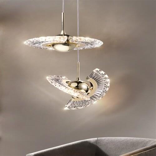 2021 Luxury LED Modern Chandelier Ceiling Light Kitchen Dining Room Coffee House Bedroom Suspension Dimond Ring Adjustale DIY