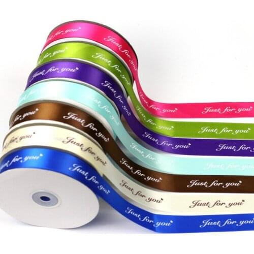 3/4"20mm Printed "Just For You" Polyester Silk Satin Ribbon Webbing Accessories Gift Wrapping Scrapbooking Supplies (45 meters)