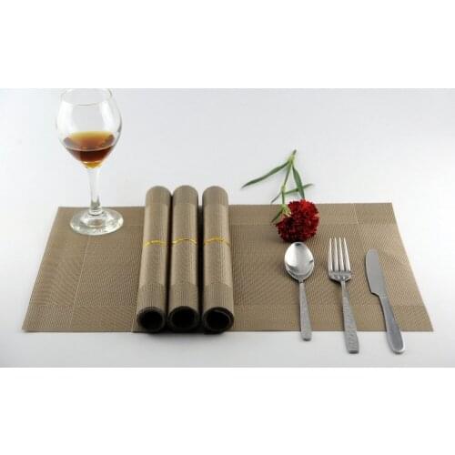 4pcs/Lot 9 Colors 30x45cm Single frame tessforest solid pad PVC placemat Western-style food firm wear-resistant mat J0817