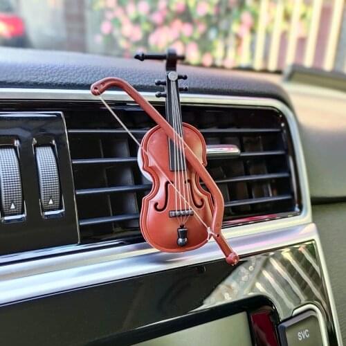 Violin Car Air Freshener Perfume Clip Creative Vintage Mini Violin Car Air Vent Clip Auto Accessories Interior Aroma Diffuser