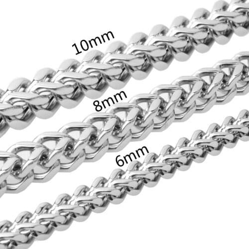 6/8/10MM Huge Heavy 316L Stainless Steel Square Box Figaro Chain Mens Unisexs Necklace Biker Jewelry 23.6" Xmas Gift