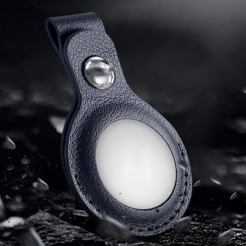 For Airtags Leather Keychain Smart Accessory Tracker Location Protector Device Case Sleeve