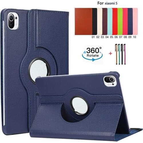 Tablet Case for Xiaomi Mi Pad 5 Pro Case 11" 360 Rotating Leather Stand Cover for MiPad 5 Case Capa Funda for MiPad 5Pro 5G +Pen