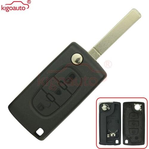 Remtekey CE0536 Flip remote key shell case for Citroen Peugeot VA2 3 button middle Light button