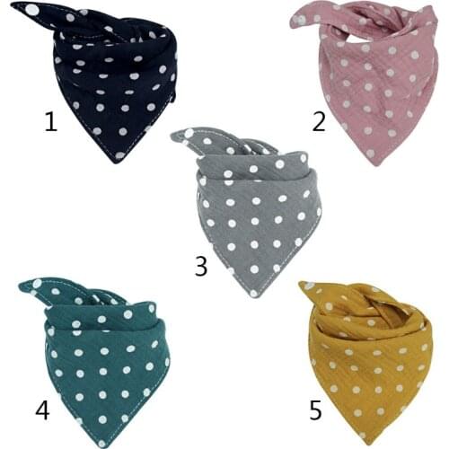 Baby Infant Cotton Bib Newborn Dot Triangle Scarf Feeding Saliva Towel Bandana Burp Cloth Boy Girl Shower Gifts