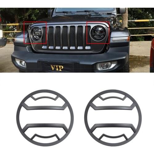 For Jeep Wrangler JL Gladiator JT 2018 2019 2020 2021 2022 Car Headlight Guards Light Lamp Decoration External Accessory Black