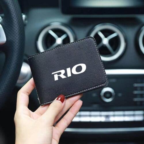 For KIA RIO K2 K3 2 3 2010-2017 Accessories Genuine Leather Car Driving Documents Protective Case Bank Credit Card Holder