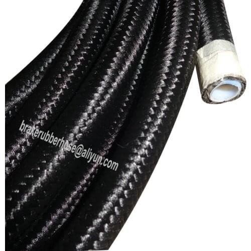 PTFE BRAIDED OIL HOSE IN BLACK SIZE AN12 NYLON BRAIDED PTFE HOSE LINE OIL E85 FUEL GAS LINE 1M