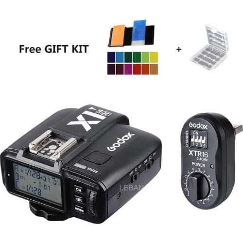 Godox XTR-16 Wireless 2.4G Power Control Flash Receivers + X1T-N TTL Wireless Transmitter for Nikon AD180 AD360