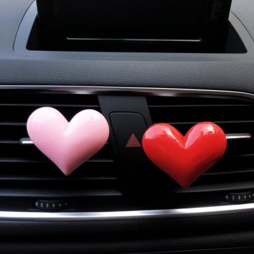 Exquisite red heart car perfume Lovely colorful plastic heart car air freshener Decorative perfume clip