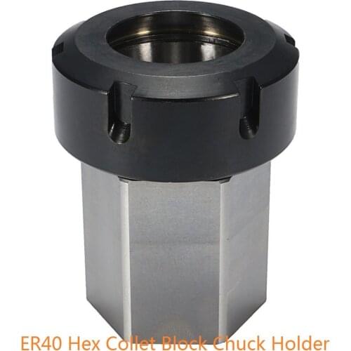 JUSTINLAU ER40 Hex Collet Block Chuck Holder CNC Tool Holder