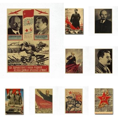Classic CCCP Lenin Stalin The Soviet Union Poster Vintage Wall Art Decor Picture Poster Nordic Print Canvas Painting Home Decor