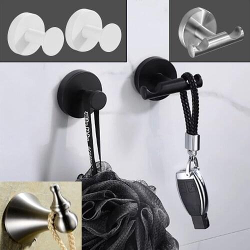 SUS 304 Stainless steel Black Robe Hooks Wall Hook Clothes Hanger Towel Hooks Coat Door Hooks Bathroom Accessories