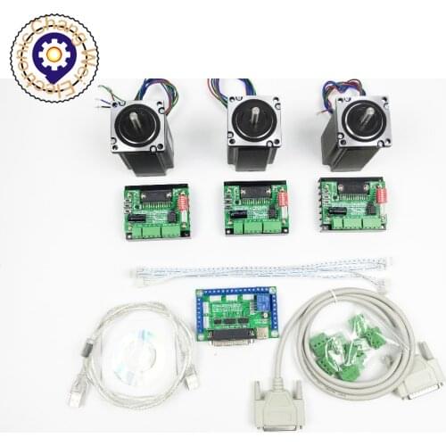 Hot!CNC system control system kit, 3pcs Nema23 2.2NM stepper motor+1pcs5 axis breakout board + 3pcs TB6560 driver