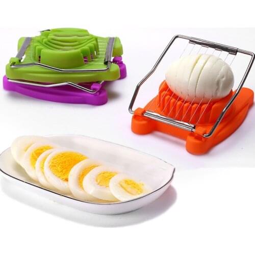 1Pcs Stainless Steel Cut Egg Slicer Sectioner Cutter Mold high quality Multifunction Eggs Splitter Cutter Kitchen Tools 3 colors