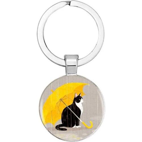 Cute Rain Cat Pendant Fashion Key Chain Handmade Fashion Key Chain Holder Best Gift