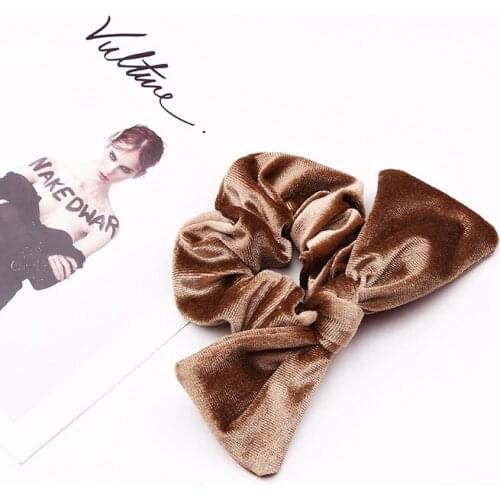 2018 New Women Velvet Hair Scrunchies Elastic Bowknot Hair Bands Ties Ponytail Holder Hair Accessories Women Girls Head Bands