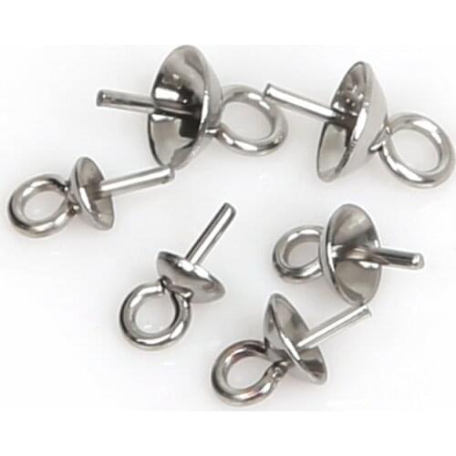 New Arrival! 50pcs/pack Stainless Steel Eye Pin for Half Hole Charm Pendant Hook Caps DIY Jewelry Findings
