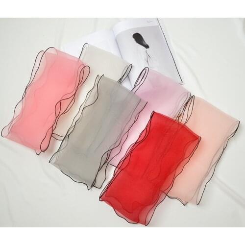 New chiffon Women Neck Tie Ribbon Scarf Transparent Multi Color Long Neckerchief Hair Hand Band Bag Handle Wraps Small Scarves