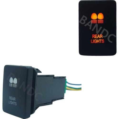 Orange Led Lamp REAR LIGHTS Push Switch for Toyota Prado RVA4 Hilux 2015, Car Accessories, 12V 3Amp, with Wiring Connector