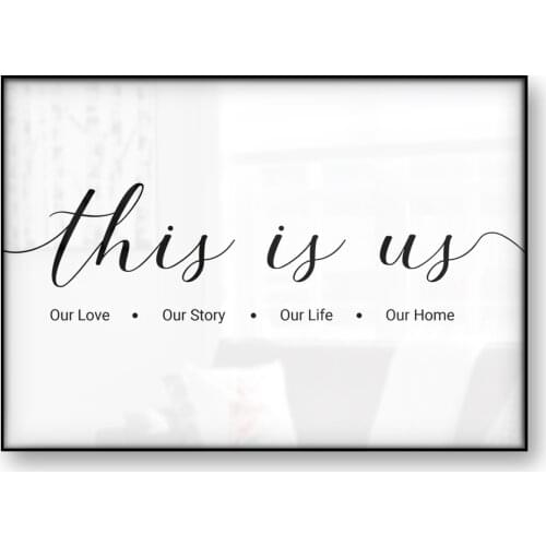 Bedroom Poster Our Love Our Story Our Life Our Home Black and White Canvas Prints Modern Wall Art Pictures Canvas Painting Decor