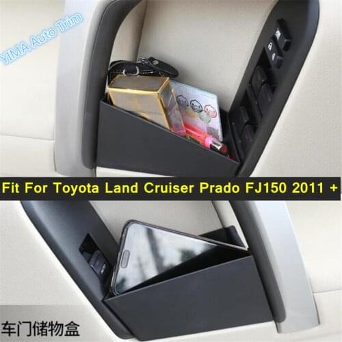 Lapetus Plastic Front Door Storage Box Phone Case Holders 2 Pcs Fit For Toyota Land Cruiser Prado FJ150 2011 - 2020 Interior Kit