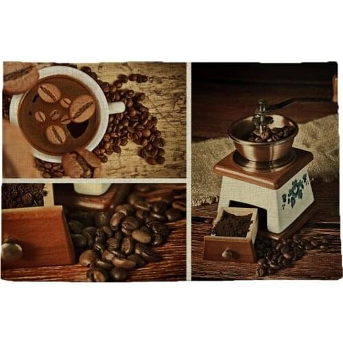 Coffee pattern print linen placemat coasters disc pads bowl pad pot dining table mat coster heat insulation pad