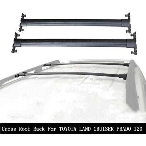 Cross Roof Rack For TOYOTA LAND CRUISER PRADO 120 2003-2009 Aluminum Rails Bar Luggage Carrier Bars top bar Racks Rail Boxes