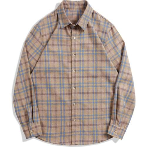 Mens Fashion Business Shirt Leisure Plaid Printing Long-sleeved Shirt Tops Blouse Comfy Daily High Quality Shirts for Male