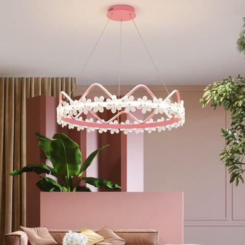 Nordic Light Luxury Crystal Dining Room Chandelier Creative Crown Shape Living LED Minimalist Bedroom lamps Dine Iamp