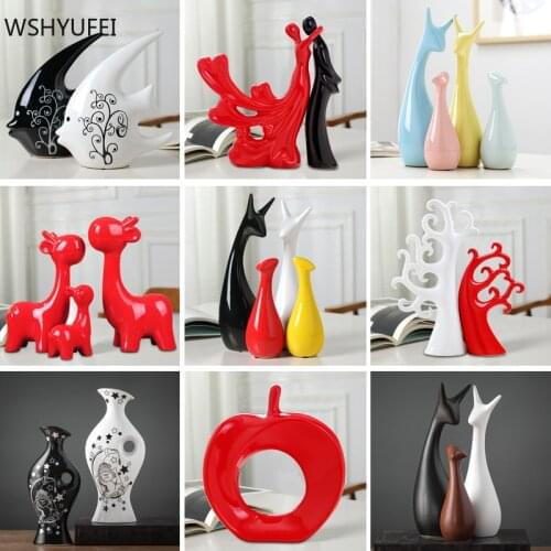 Modern Ceramic animal Figurines Ornaments Home Living room Office Decor Accessories Wine cabinet Wedding Decoration Crafts