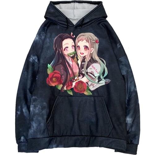 Demon Slayer Women/Men Friend Sisters Funny Hoodie Kimetsu No Yaiba Long Sleeve Hooded Sweatshirt Men Hoodies