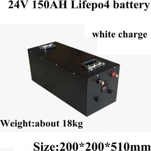 Waterproof 24V 150AH Lifepo4 Lithium Battery BMS 8S for 2400w Inverter RV Solar System Motorhomes Backup Power UPS +20A Charger