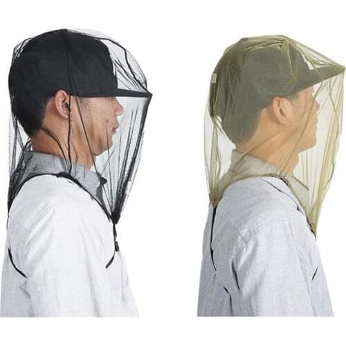 OOTDTY Survival Anti Mos-quito Bug Bee Insect Head Face Protect Net Cover Wild Fishing Mos-quito Outdoor Fishing Hat