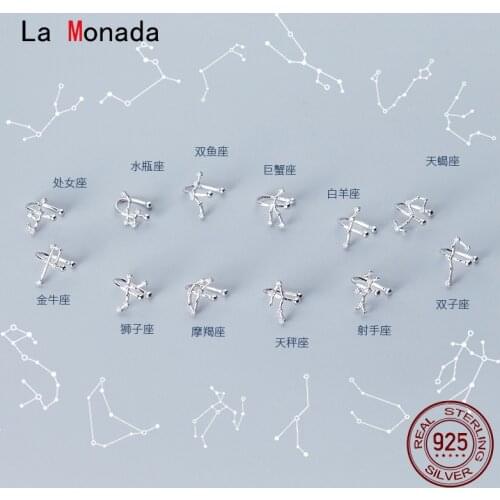 La Monada Constellation Clip On Earrings Women Minimalist Fine In Jewelry 925 Sterling Silver Ear Clip Earrings For Women Korean