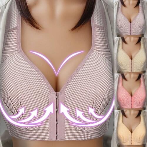 2021 New Brassieres Women Yoga Sports Front Closure Extra-Elastic Breathable Lace Trim Bra Underwear Comfortable Bralette